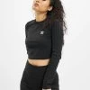 Adidas Originals Damen Longsleeve Crop In Schwarz