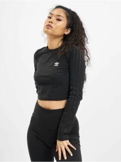 Adidas Originals Damen Longsleeve Crop In Schwarz