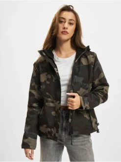 Brandit Damen Übergangsjacke Ladies Windbreaker Frontzip Transition In Camouflage
