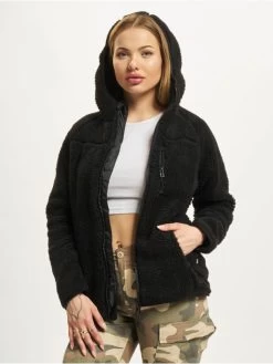 Brandit Damen Übergangsjacke Ladies Teddyfleece In Schwarz