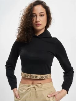 Calvin Klein Damen Hoody Logo Tape Milano In Schwarz