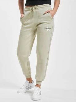 Calvin Klein Damen Jogginghose Monogram Cuffed In Beige
