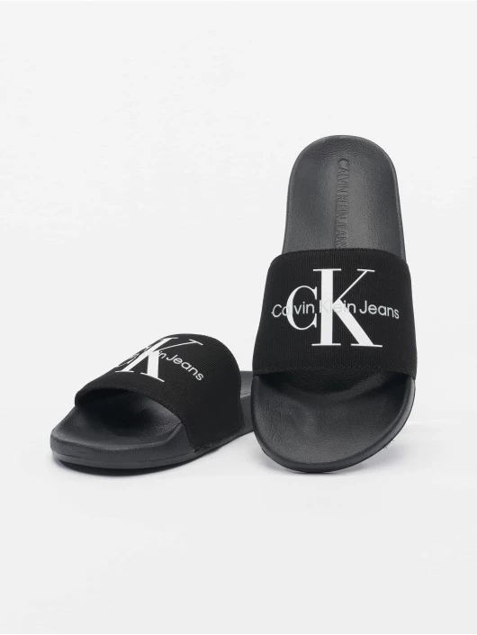 Calvin Klein Damen Sandalen Monogram In Schwarz 3 Calvin Klein Damen Sandalen Monogram In Schwarz