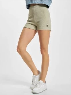 Calvin Klein Damen Shorts High Rise Slub Rib In Beige