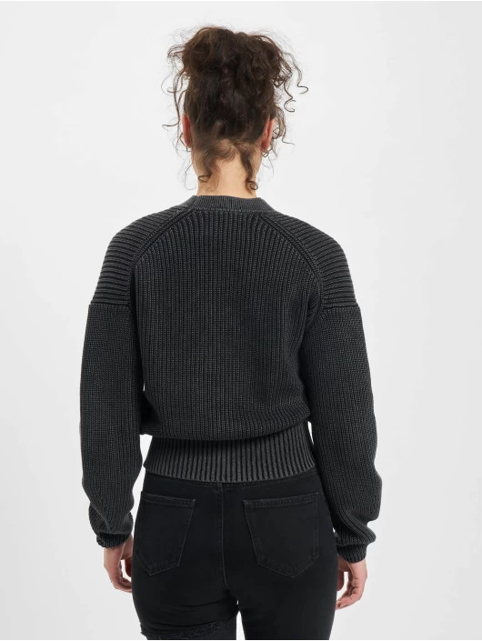 Calvin Klein Damen Strickjacke Washed Monologo In Schwarz 4 Calvin Klein Damen Strickjacke Washed Monologo In Schwarz – Bild 2