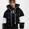 Calvin Klein Damen Winterjacke Blocking Cropped In Schwarz -Modegeschäft für Damen calvin klein winterjacke schwarz 972921