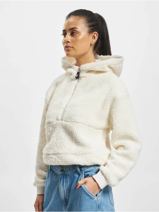 DEF Damen Hoody Teddy Zipper In Weiß 3 DEF Damen Hoody Teddy Zipper In Weiß