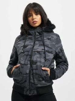 DEF Damen Winterjacke Bomber In Camouflage