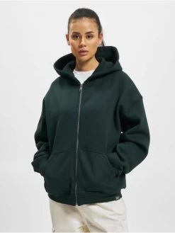 DEF Damen Zip Hoodie Oversized In Grün