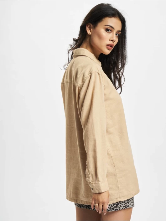 Denim Project Damen Hemd DPWclara Linen In Beige 4 Denim Project Damen Hemd DPWclara Linen In Beige – Bild 2