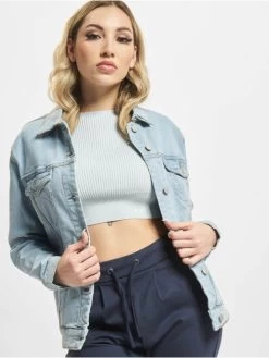 Denim Project Damen Jeansjacken Dpwmona Relax In Blau