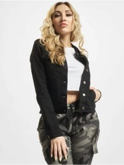 Denim Project Damen Jeansjacken Dpwlara In Schwarz