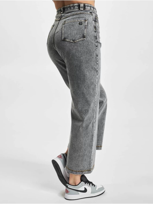 Freddy Damen Loose Fit Jeans High Waist Wide Leg - Washed Denim In Grau 3 Freddy Damen Loose Fit Jeans High Waist Wide Leg - Washed Denim In Grau