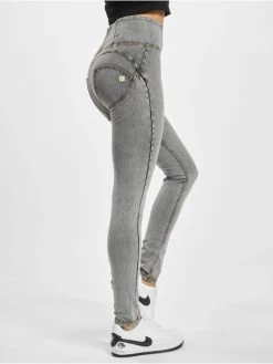 Freddy Damen Skinny Jeans Zipper In Grau