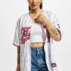 FUBU Damen Hemd Stripe Baseball Jersey In Weiß 1 FUBU Damen Hemd Stripe Baseball Jersey In Weiß -Modegeschäft für Damen fubu hemd weiss 895251