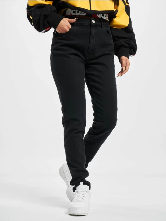 GCDS Damen Skinny Jeans Basic In Schwarz 3 GCDS Damen Skinny Jeans Basic In Schwarz