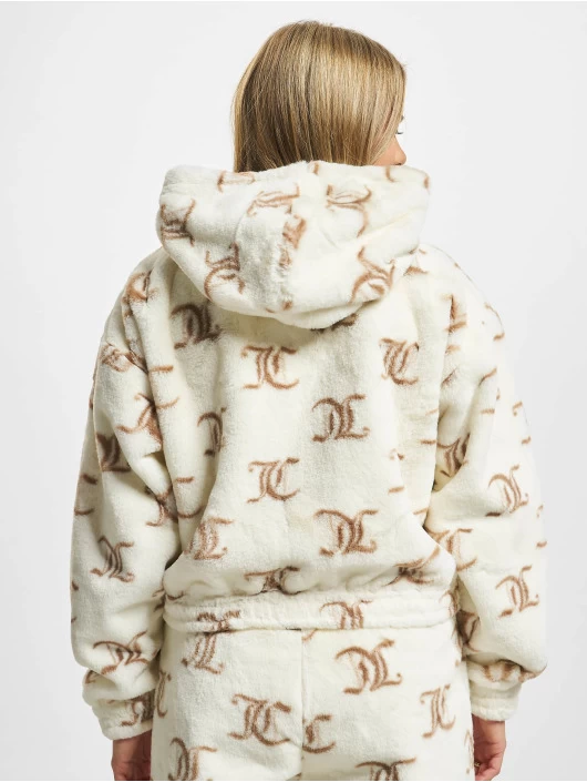 Juicy Couture Damen Zip Hoodie AOP Faux Fur In Beige 4 Juicy Couture Damen Zip Hoodie AOP Faux Fur In Beige – Bild 2