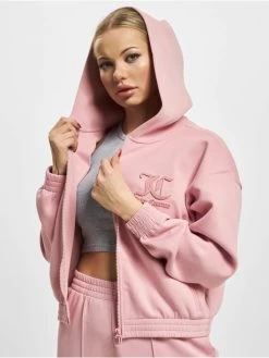Juicy Couture Damen Zip Hoodie Neoprene In Rosa