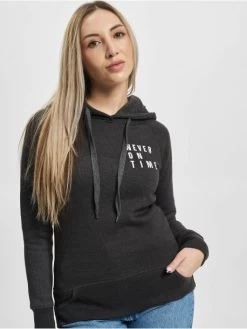 Mister Tee Damen Hoody Ladies Never On Time In Grau