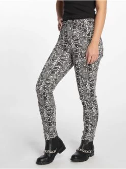 NA-KD Damen Skinny Jeans Snake Printed In Weiß