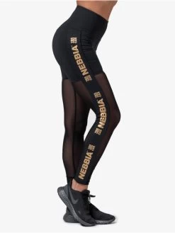 NEBBIA Damen Legging Mesh In Schwarz