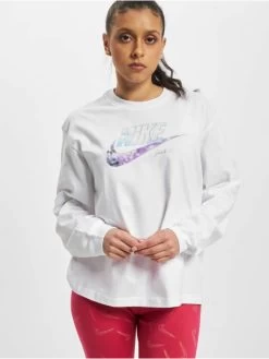 Nike Damen Longsleeve Boxy In Weiß