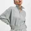 Nike Damen Pullover Nsw Phnx Flc Qz Crop In Grau