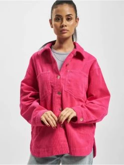 ONLY Damen Hemd Bitten Cord Round Shacket In Pink
