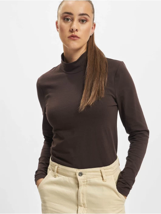 ONLY Damen Longsleeve Live Love Highneck In Braun 3 ONLY Damen Longsleeve Live Love Highneck In Braun