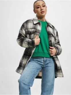 ONLY Damen Mantel Allison Check Shacket In Beige