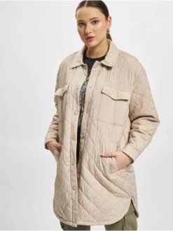ONLY Damen Mantel Newtanzia Long Quilt Shacket In Beige