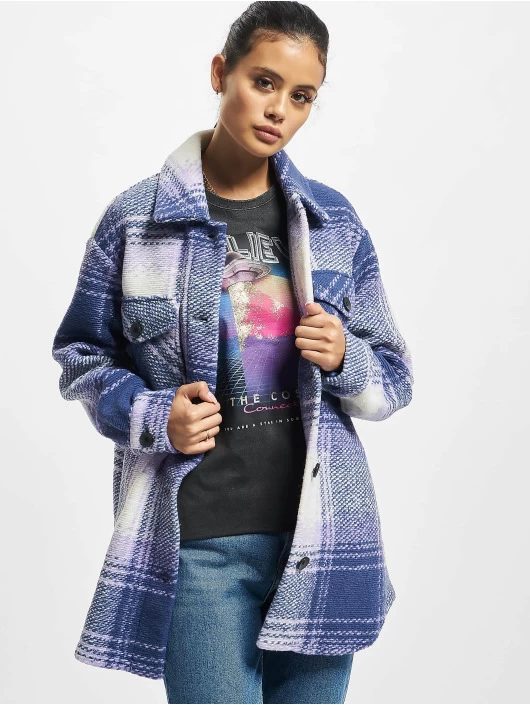 ONLY Damen Mantel Britt Shacket In Violet 3 ONLY Damen Mantel Britt Shacket In Violet