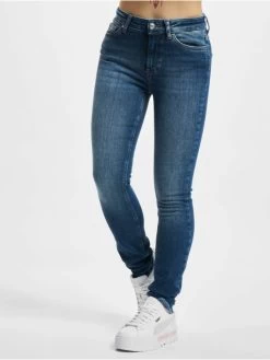ONLY Damen Skinny Jeans Blush Mid Ankle Raw Rea194 In Blau