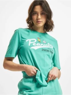 ONLY Damen T-Shirt Peanuts Boxy In Grün