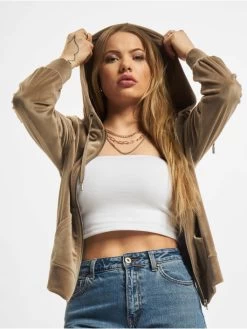 ONLY Damen Zip Hoodie Laya In Braun