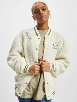 Pegador Damen College Jacke Tolita Teddy Oversized Varsity Transition In Weiß