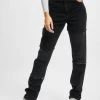 Pegador Damen Straight Fit Jeans Lodi Wide Patchwork In Schwarz -Modegeschäft für Damen pegador straight fit jeans schwarz 853395