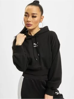 Puma Damen Hoody Classics Crop TR In Schwarz