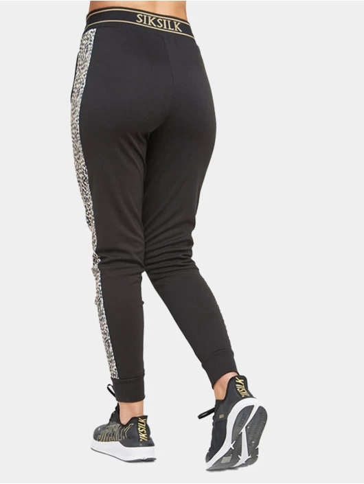 Damen Jogginghose Leopard Print Panelled In Schwarz 3 Damen Jogginghose Leopard Print Panelled In Schwarz – Bild 2