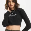Damen Longsleeve Long Sleeve Signature Crop In Schwarz