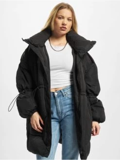 SIXTH JUNE Damen Puffer Jacket Oversize Long In Schwarz