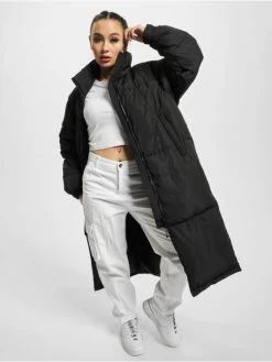 SIXTH JUNE Damen Puffer Jacket Long In Schwarz