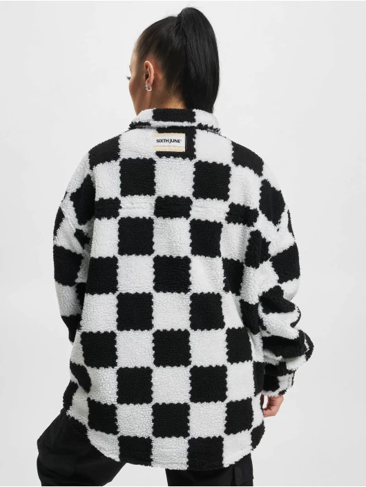 SIXTH JUNE Damen Übergangsjacke Square Sherpa In Schwarz 4 SIXTH JUNE Damen Übergangsjacke Square Sherpa In Schwarz – Bild 2