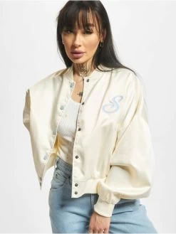 Starter Damen College Jacke Ladies Satin In Weiß