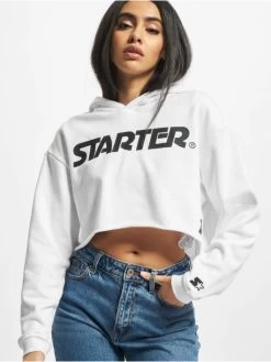 Starter Damen Hoody Ladies Cropped In Weiß
