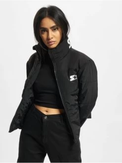 Starter Damen Puffer Jacket Ladies Logo In Schwarz