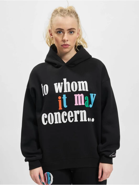 Damen Hoody Heart Slogan Puff Print In Schwarz 3 Damen Hoody Heart Slogan Puff Print In Schwarz