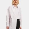 URBAN CLASSICS Damen Bluse Ladies Oversized Stripe In Weiß -Modegeschäft für Damen urban classics bluse weiss 915919