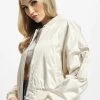 URBAN CLASSICS Damen Bomberjacke Ladies Short Oversized Satin In Beige