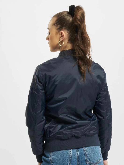 URBAN CLASSICS Damen Bomberjacke Basic In Blau 4 URBAN CLASSICS Damen Bomberjacke Basic In Blau – Bild 2